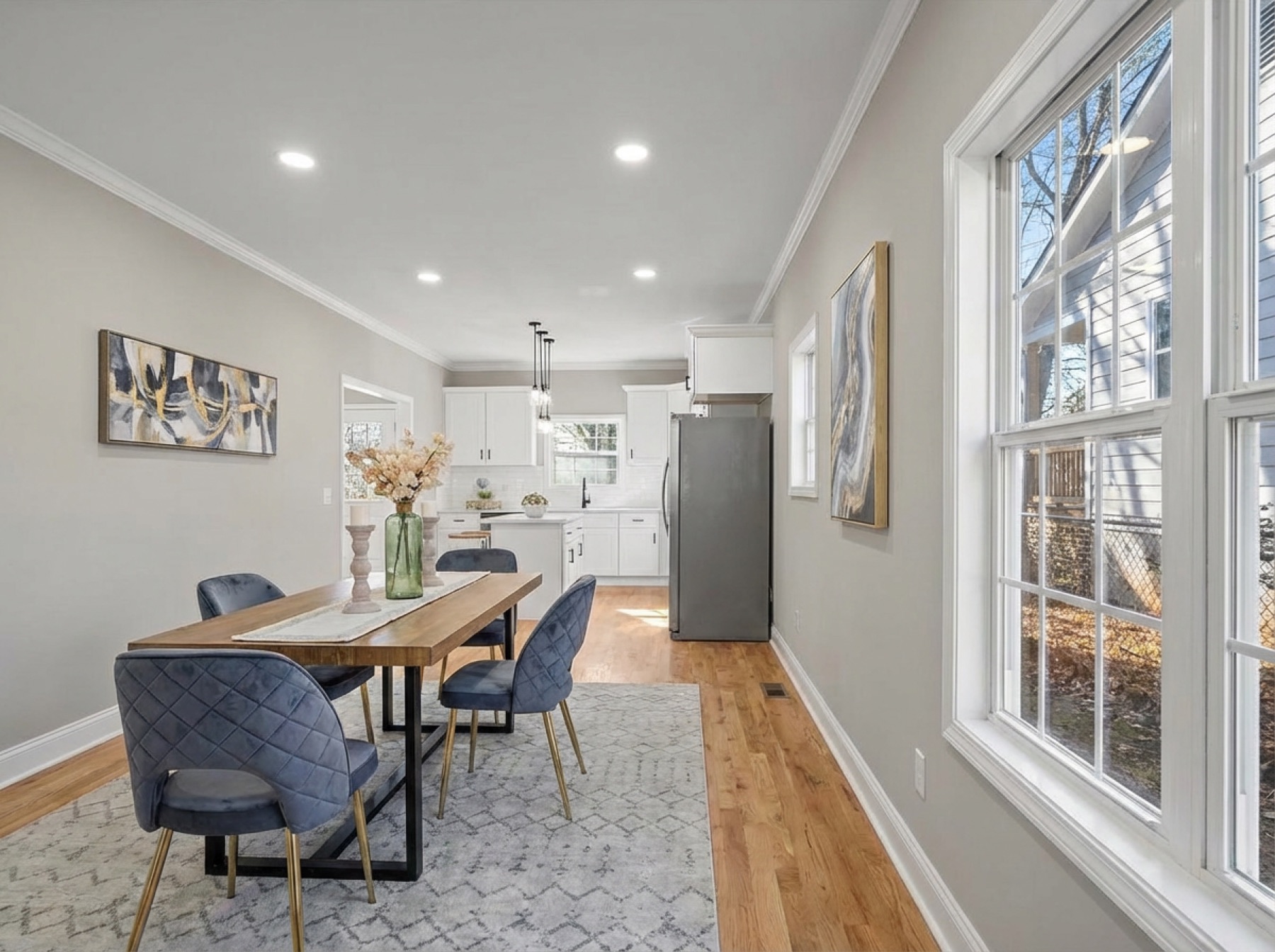 Plain white dining room before design